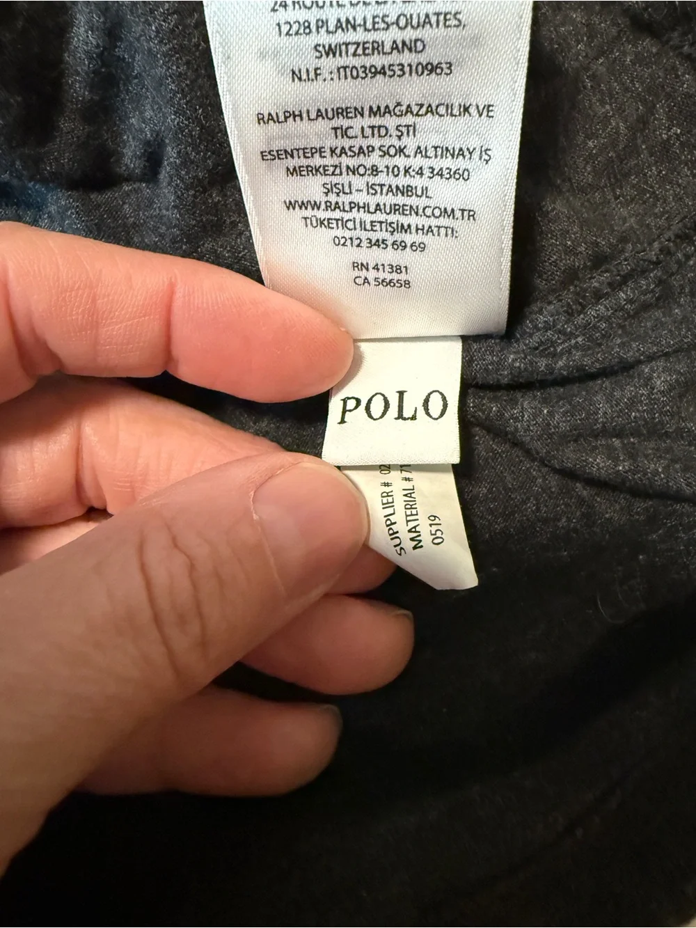 Polo Ralph Lauren Lightweight Jersey Hoodie Men’s Large Black Heather